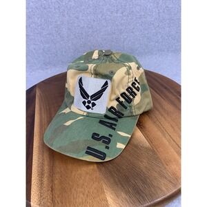 VTG US Air Force Hat Men‎ Cap Adjustable Strapback Green Camouflage Trucker USA